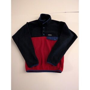 Patagonia Synchilla Snap-T XXS Men's Fleece Pullover Red Navy Blue Colorblock